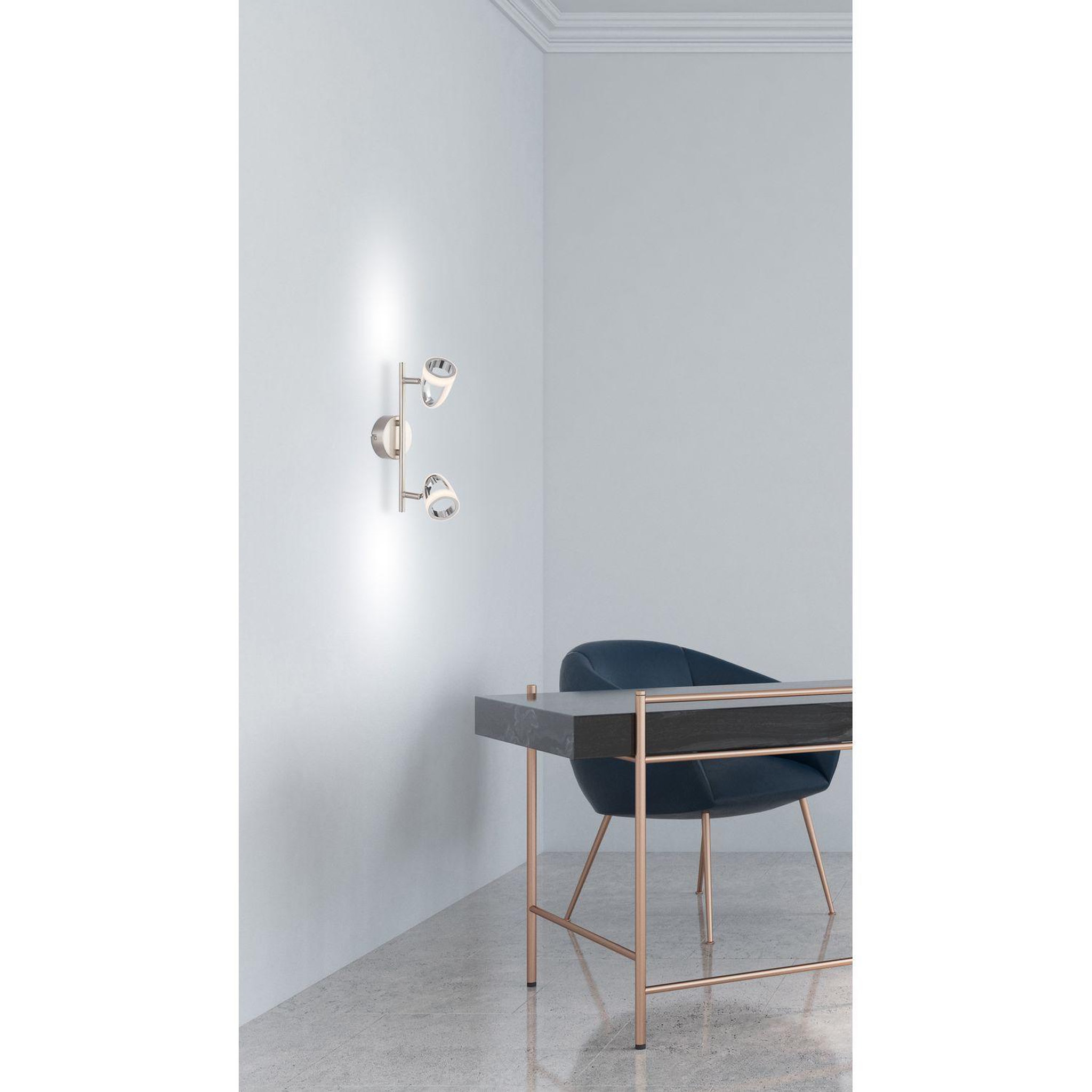 Voir la diapositive 2 : GLOBO Plafonnier spot led design rodrik - argent mat