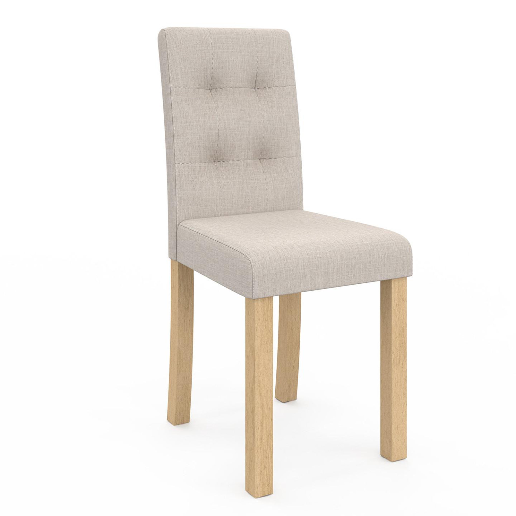 Voir la diapositive 3 : ID MARKET Lot de 4 chaises polga capitonnées beiges pour salle à manger