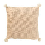 Paris Prix Coussin Déco à Pompons  Ulysse  45x45cm Beige