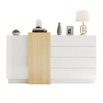 MERAX Buffet 2 porte(s) 4 tiroir(s) - 150 cm blanc mdf
