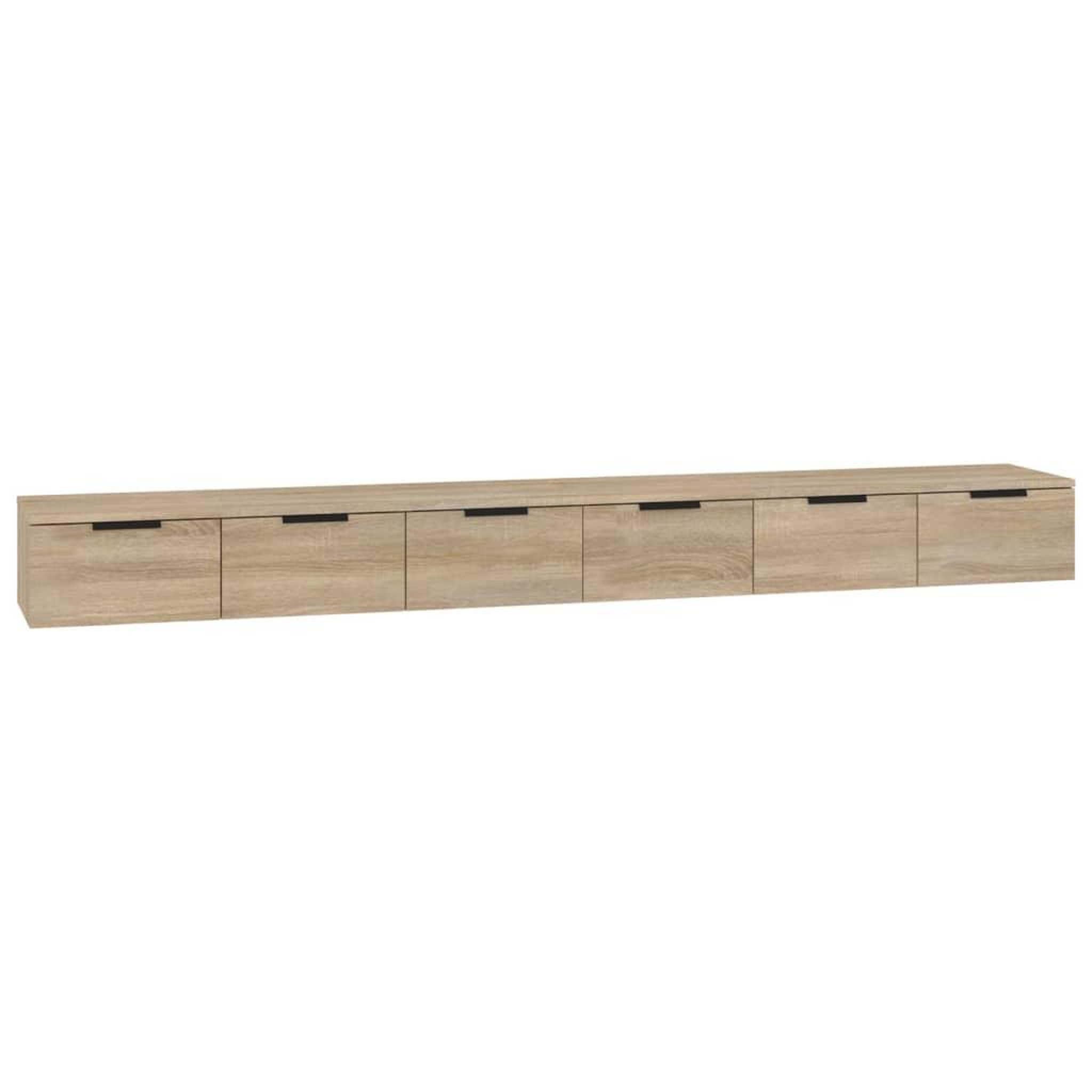 Voir la diapositive 2 : VIDAXL Armoires murales 2 pcs Chene sonoma 102x30x20 cm
