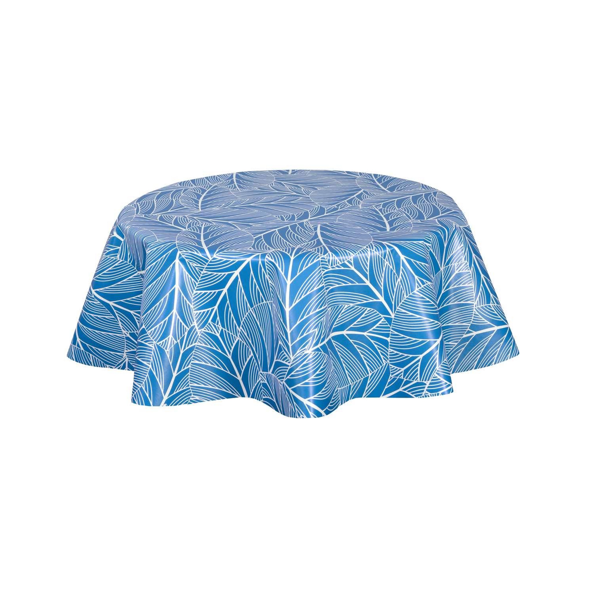 HABITABLE Nappe en toile cirée ronde eloa - diam. 135 cm - bleu