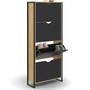 Voir la diapositive 1 : ID MARKET Meuble à chaussures 24 paires BOSTON 4 portes design industriel