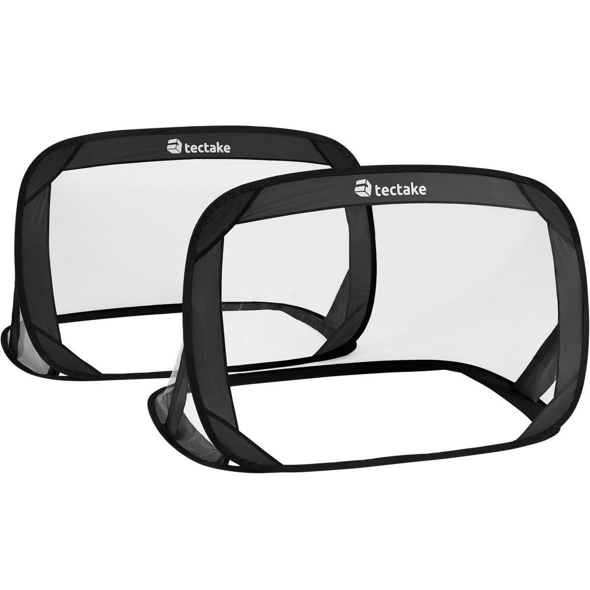 tectake Lot de 2 buts de football auto-déployants noir