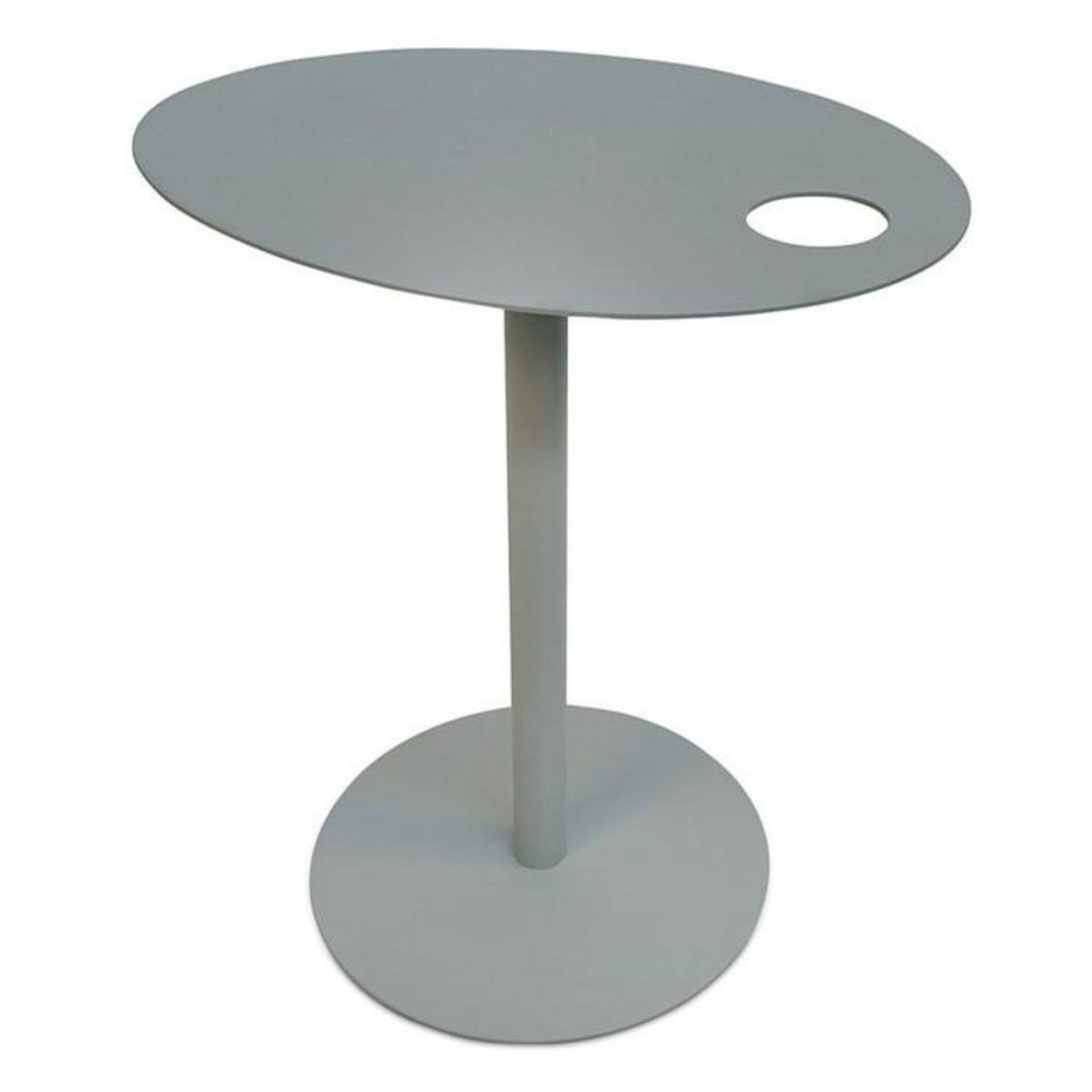 Paris Prix Table d'Appoint Ovale en Métal  Melisa  45cm Gris