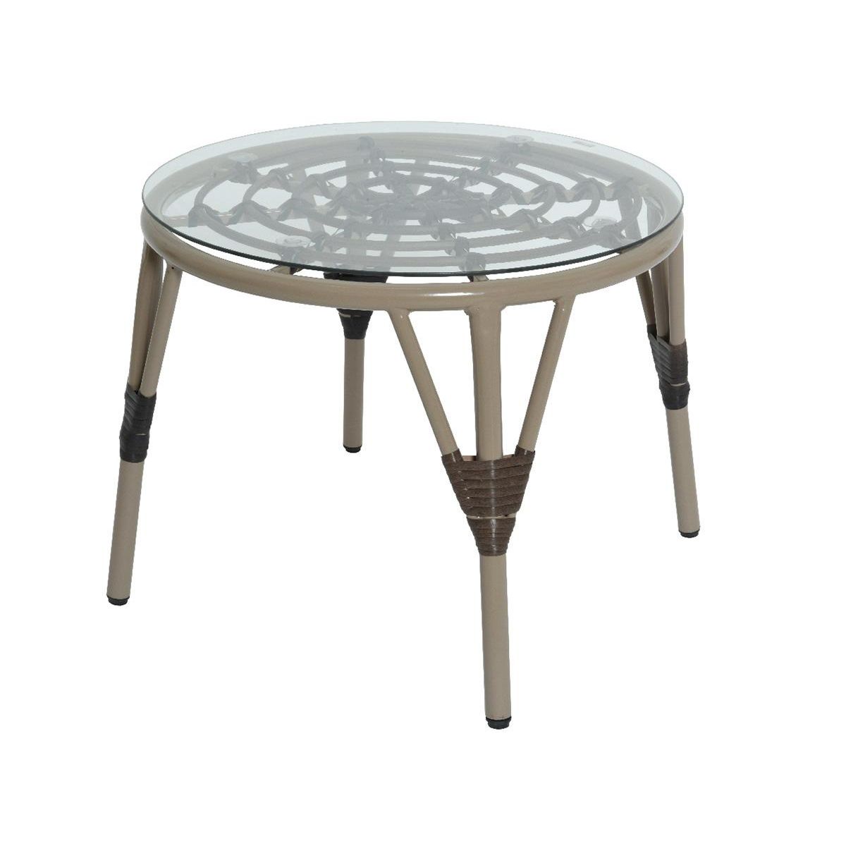 JARDIDECO Salon de jardin en résine tressée brun Evora - 2 places