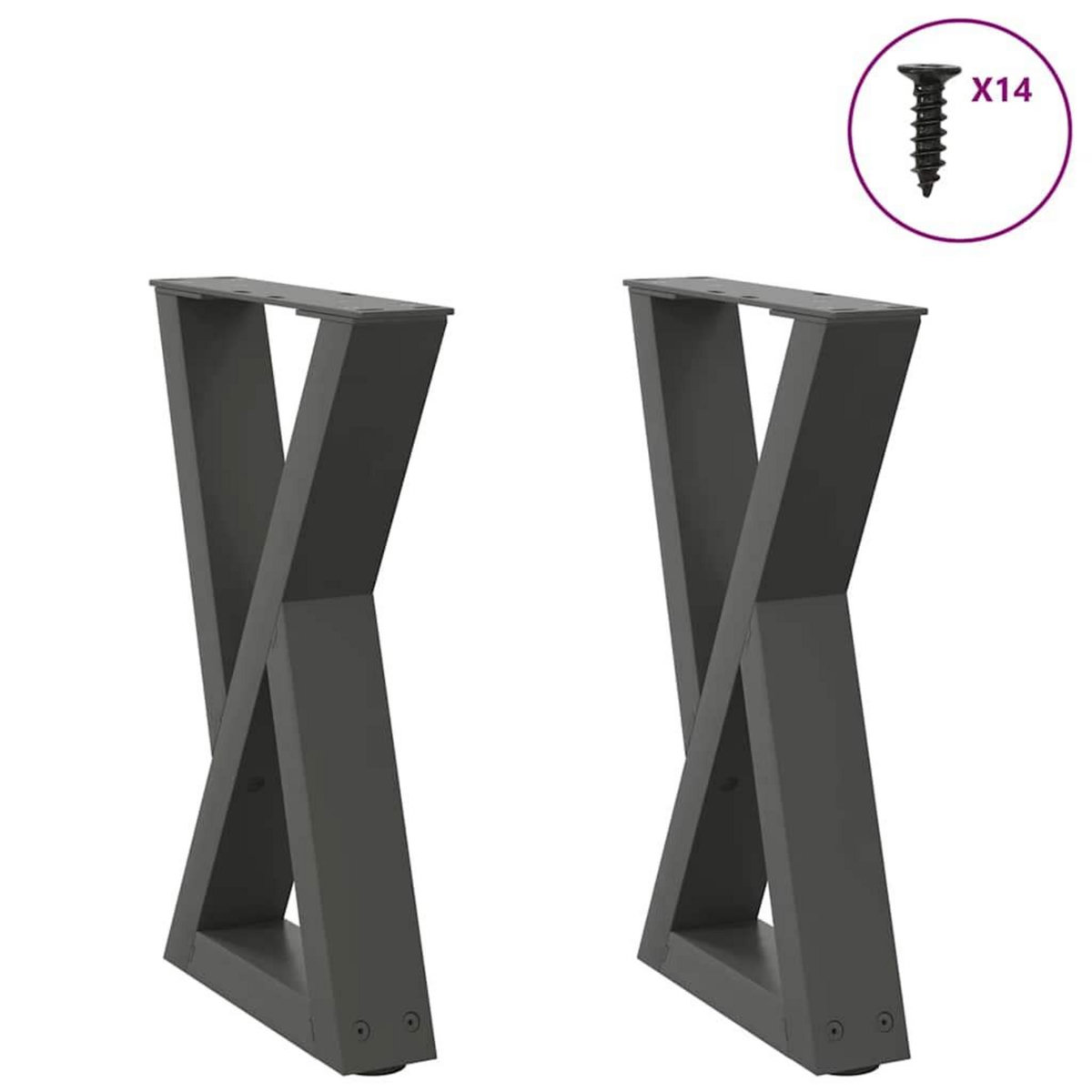 VIDAXL Pieds de table basse 2 pcs anthracite 38x(42-43,3) cm