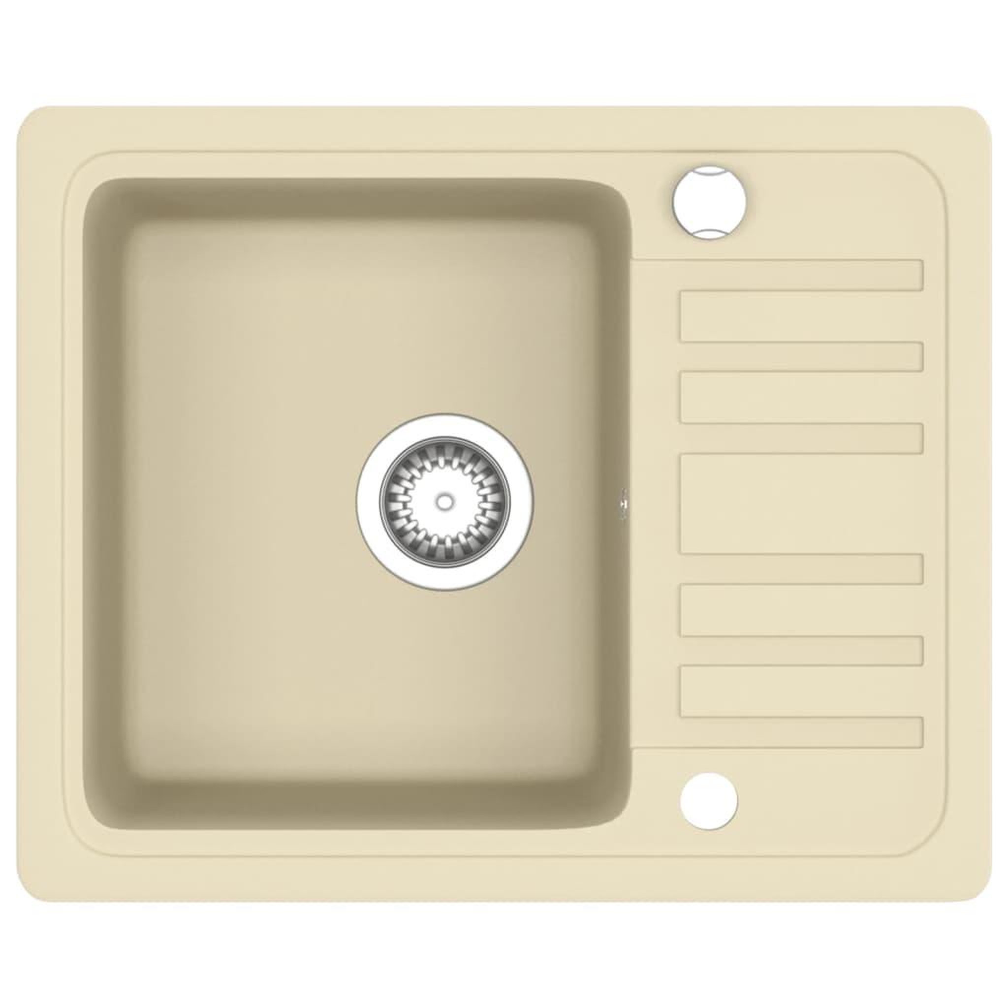 Voir la diapositive 2 : VIDAXL Evier de cuisine Granit Seul lavabo Beige