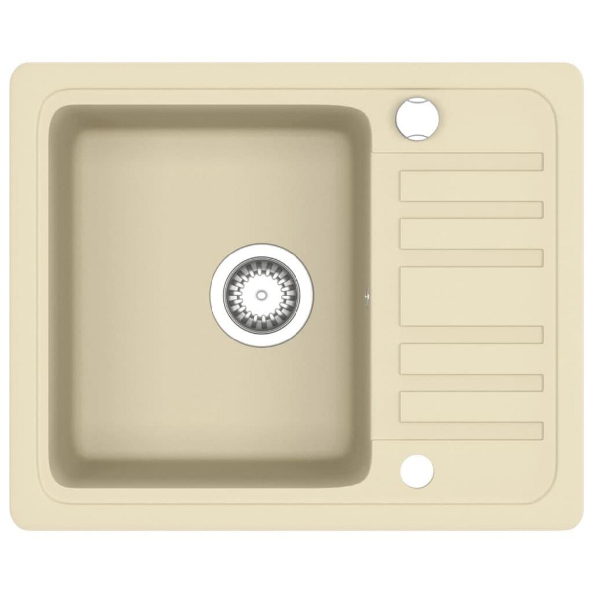 VIDAXL Evier de cuisine Granit Seul lavabo Beige