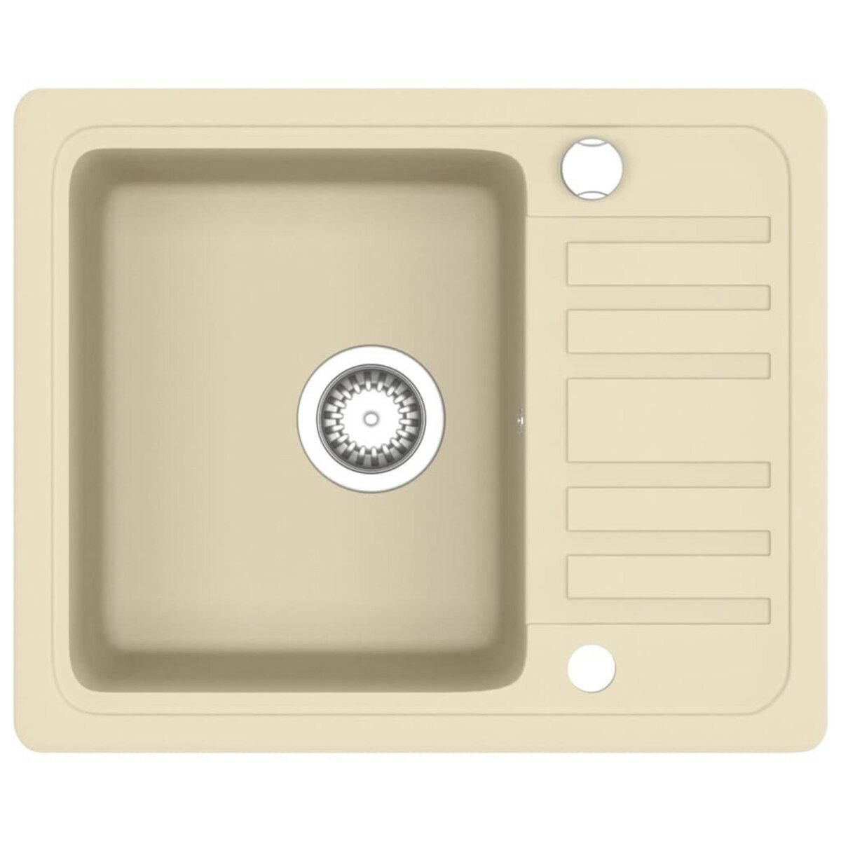 VIDAXL Evier de cuisine Granit Seul lavabo Beige