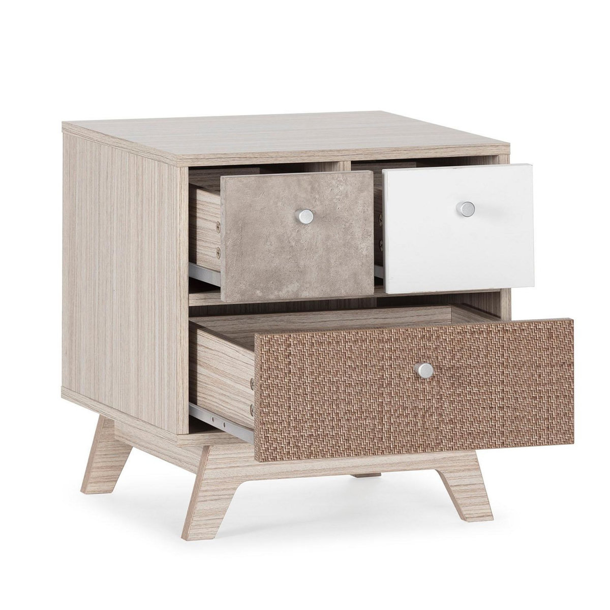 VS VENTA-STOCK Table de chevet Maia 3 tiroirs multicolores