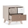 Voir la diapositive 3 : VS VENTA-STOCK Table de chevet Maia 3 tiroirs multicolores