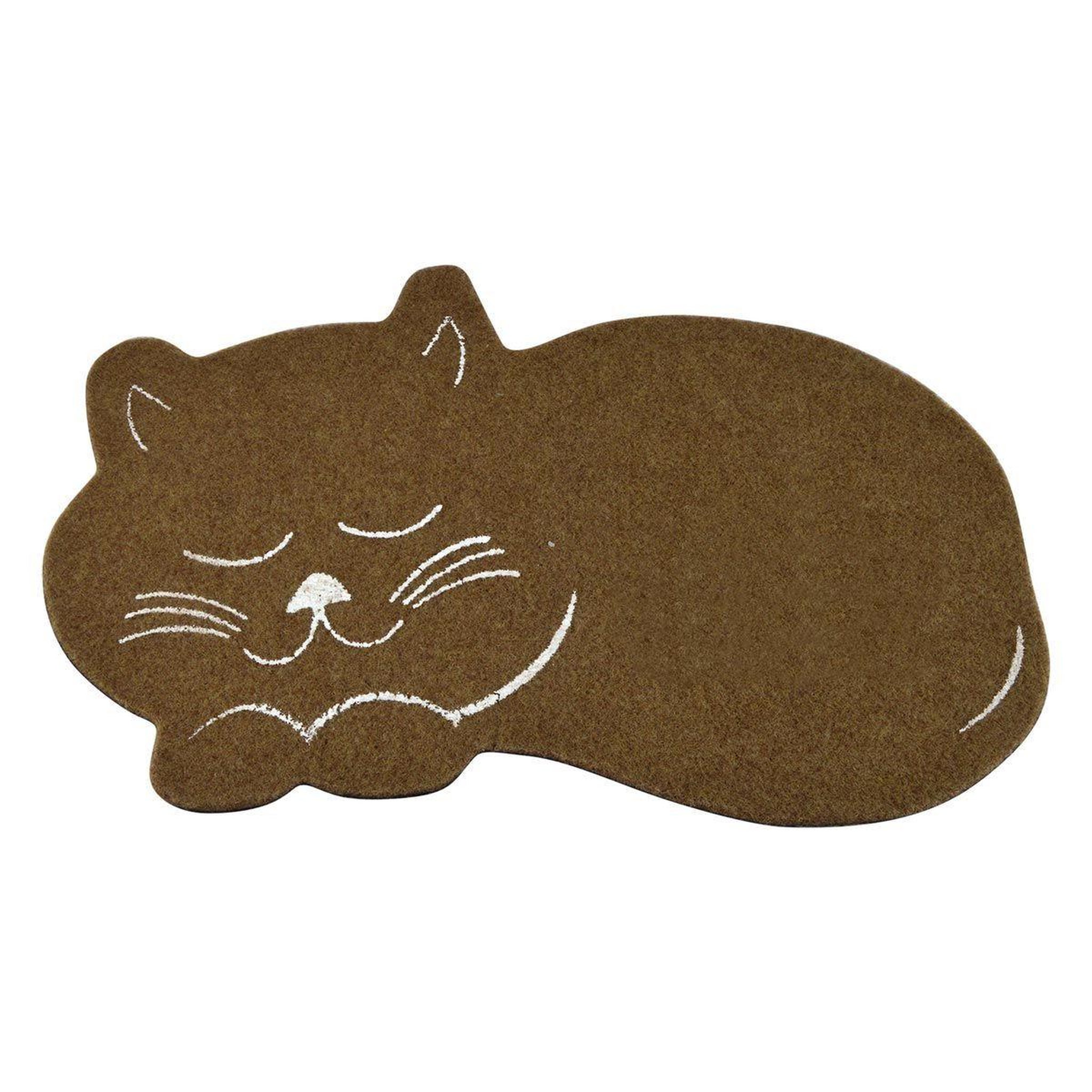 LOVE STORY Tapis de repas pour chat  feutrine  60cm naturel