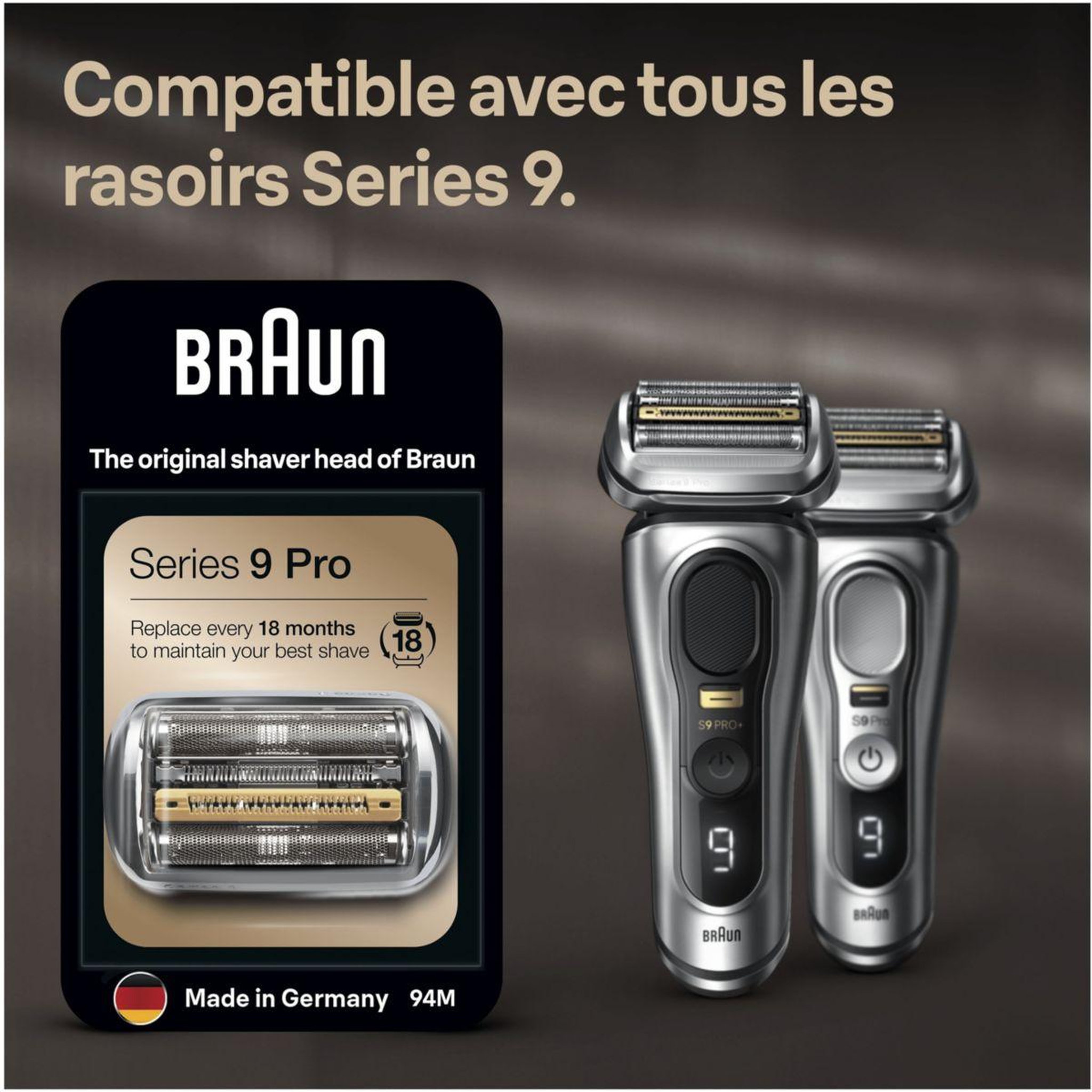 Voir la diapositive 2 : BRAUN Tête de rasoir Cassettes grilles  S9 (94M)