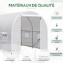 Voir la diapositive 4 : OUTSUNNY Serre de jardin tunnel surface sol 8 m² 4 x 2 x 2 m châssis tubulaire renforcé 18 mm 6 fenêtres blanc