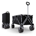 KINDERKRAFT Brouette pliable 130 l tige telescopique roues 360. Coloris disponibles : Noir, Gris, Bleu