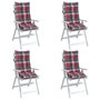 Voir la diapositive 4 : VIDAXL Coussins de chaise a dossier haut lot de 4 motif carreaux rouge