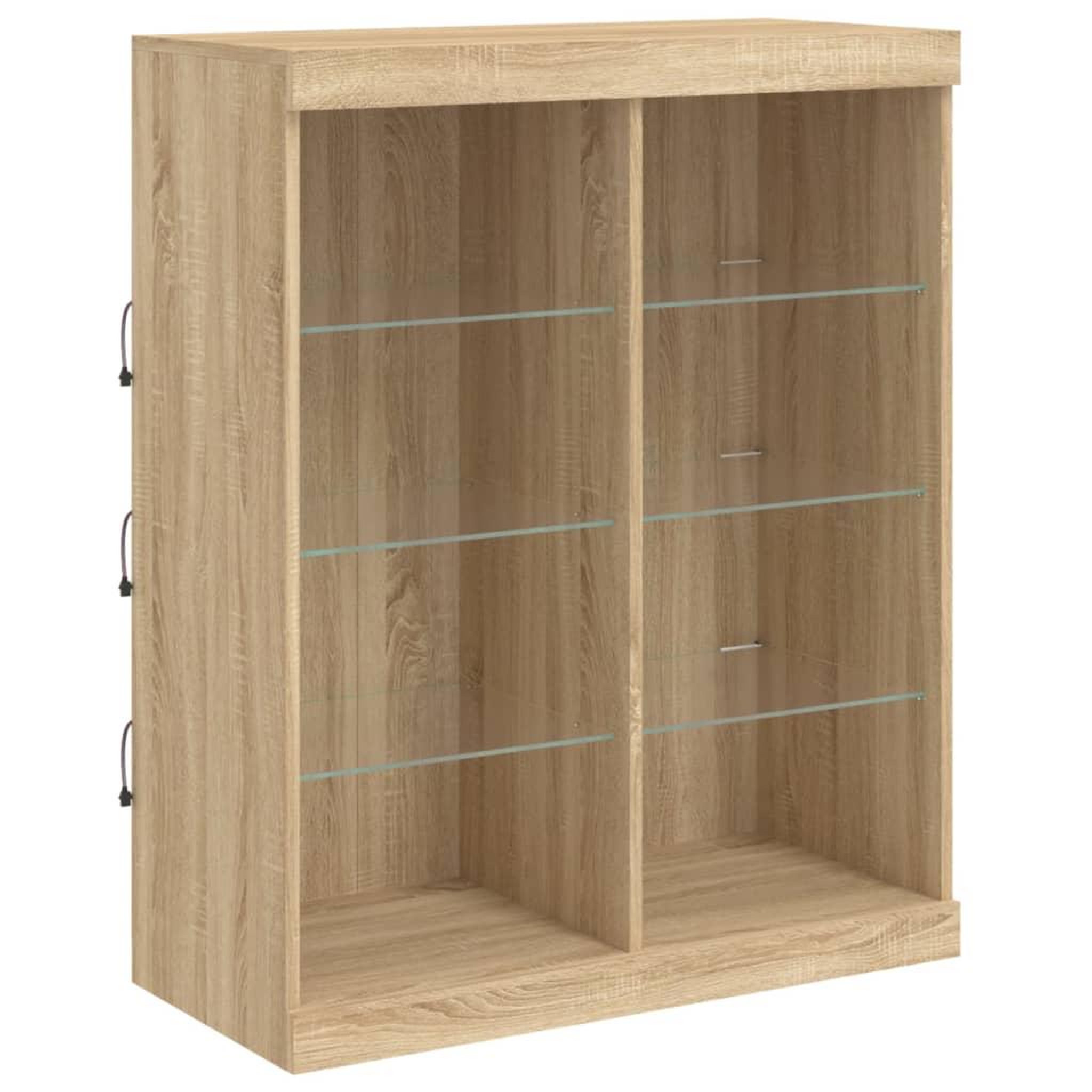 Voir la diapositive 3 : VIDAXL Buffet avec lumieres LED chene sonoma 81x37x100 cm