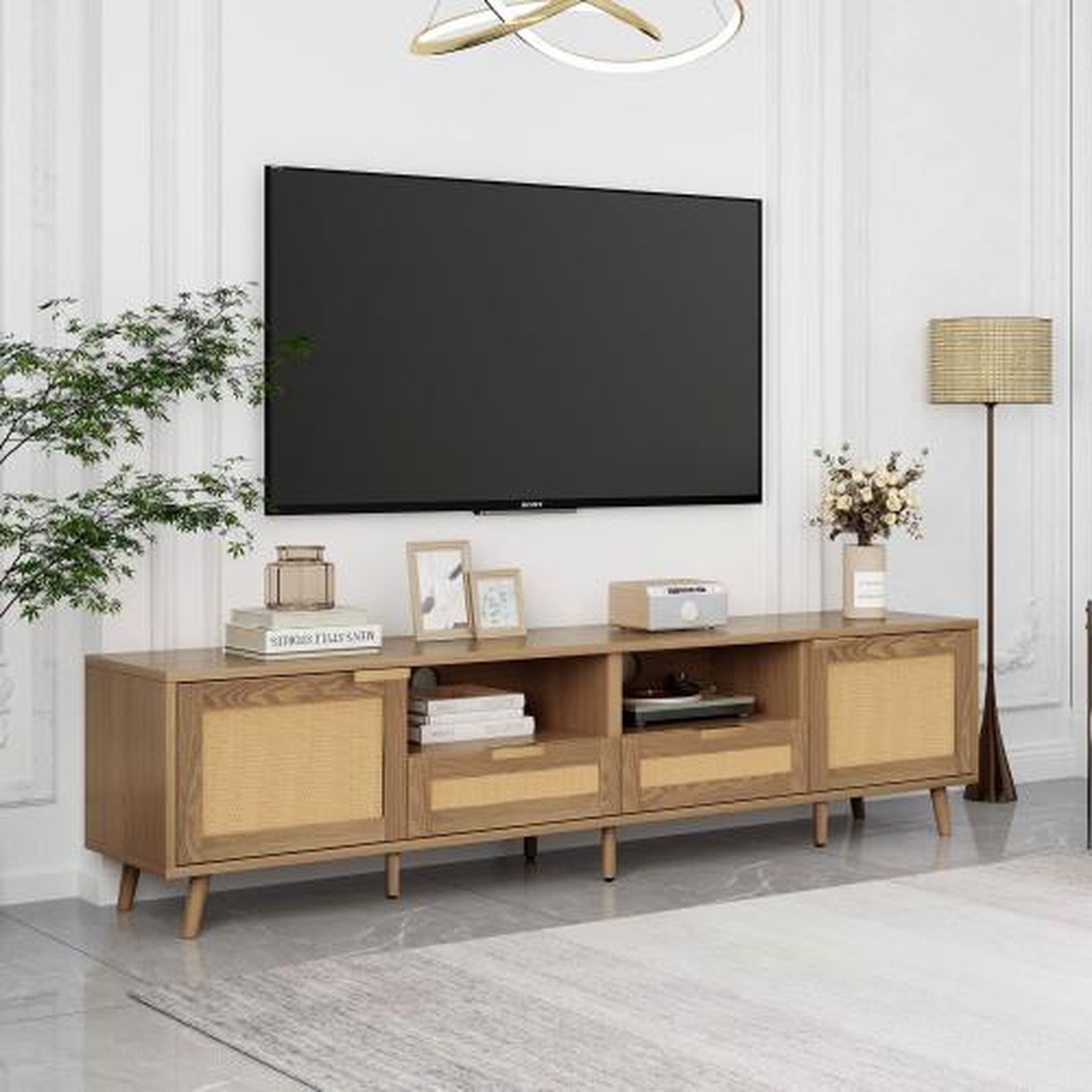 Voir la diapositive 5 : MERAX Meuble tv naturel 200 cm panneau de particules