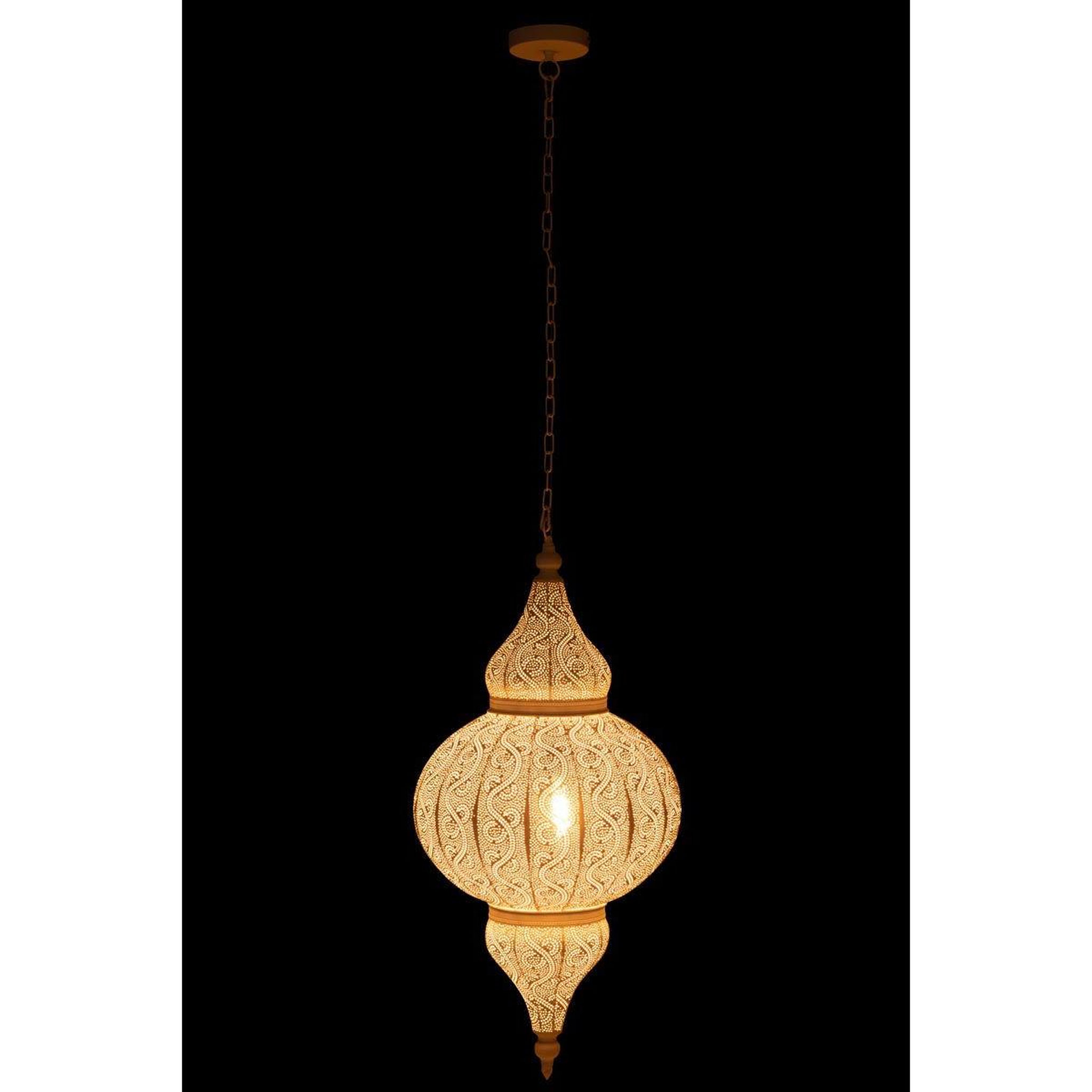 Voir la diapositive 3 : J-LINE Lampe suspension en métal  bore  86cm blanc