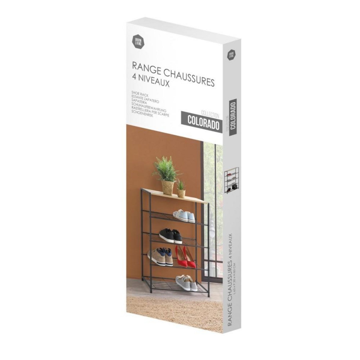 FORNORD Etagère range chaussures 4 niveaux 63x30xh83cm
