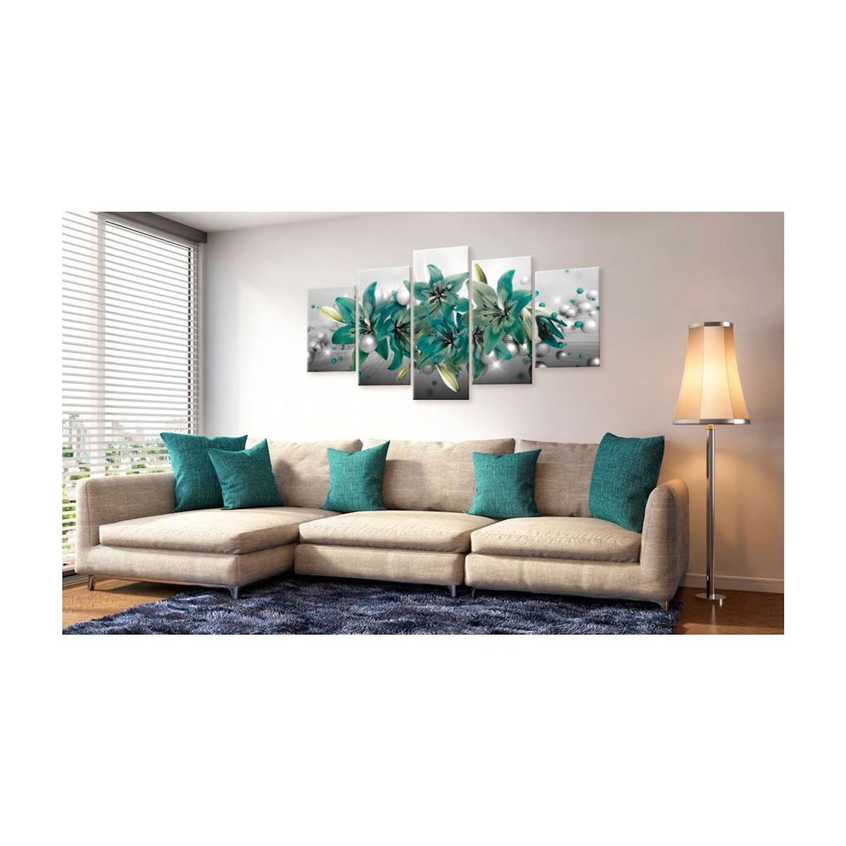 Paris Prix Tableau Imprimé  Turquoise Bouquet