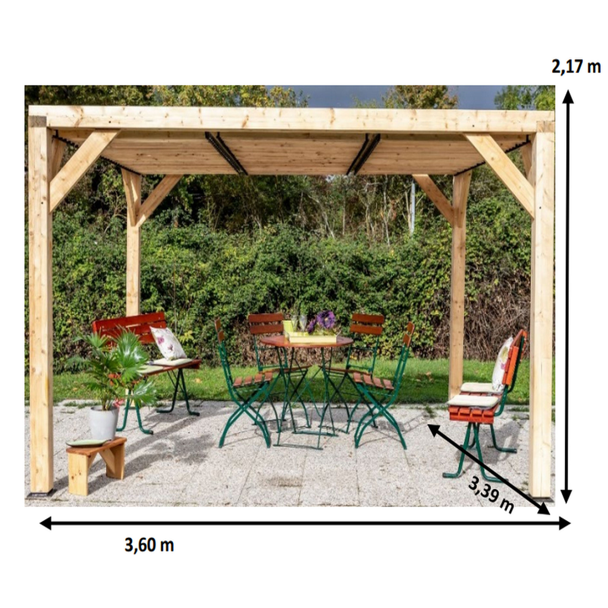 Hisense Pergola 12.20 m2 bois naturel - vt 3436 t