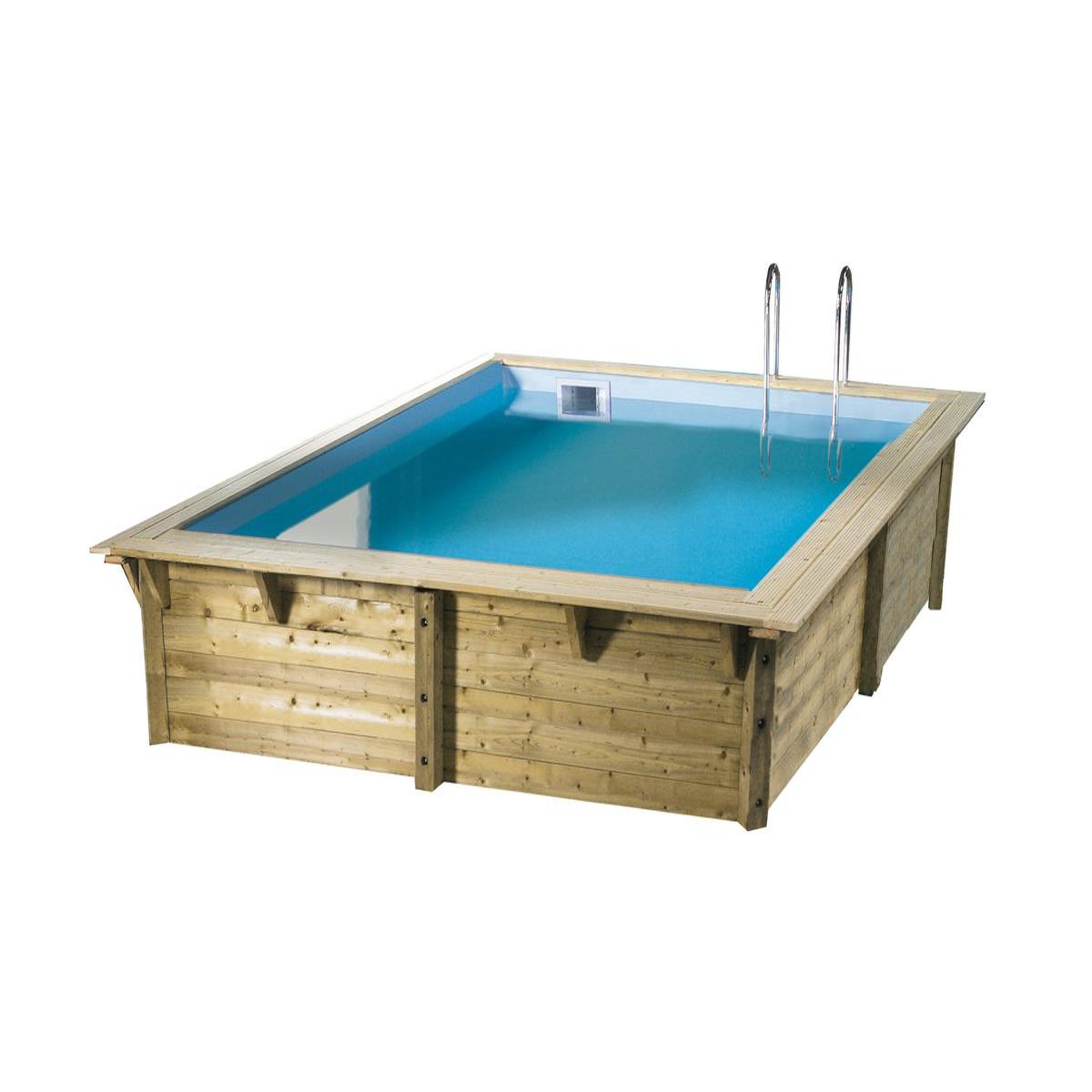 Ubbink Piscine bois Azura 3,00 x 3,00 x 1,26 m - Liner bleu - Ubbink