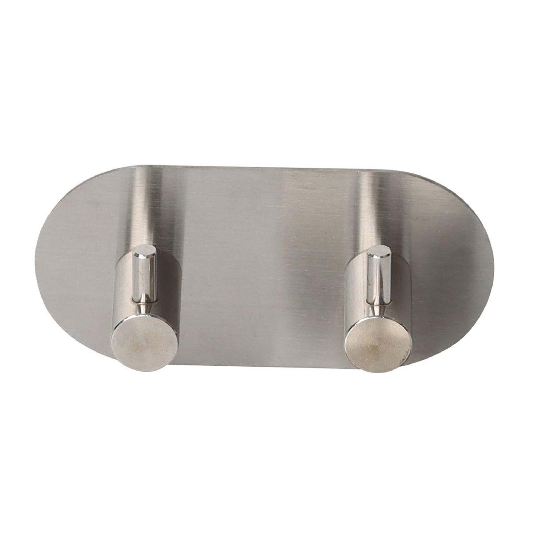 Voir la diapositive 3 : Douceur d'Intérieur Patère adhésive ovale 2 crochets  fixeo  9cm chrome