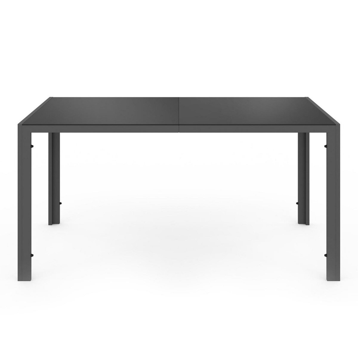 ID MARKET Salon de jardin MADRID table 150 CM et 6 chaises empilables gris anthracite