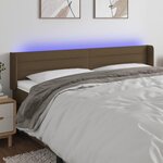 VIDAXL Tete de lit a LED Marron fonce 203x16x78/88 cm Tissu