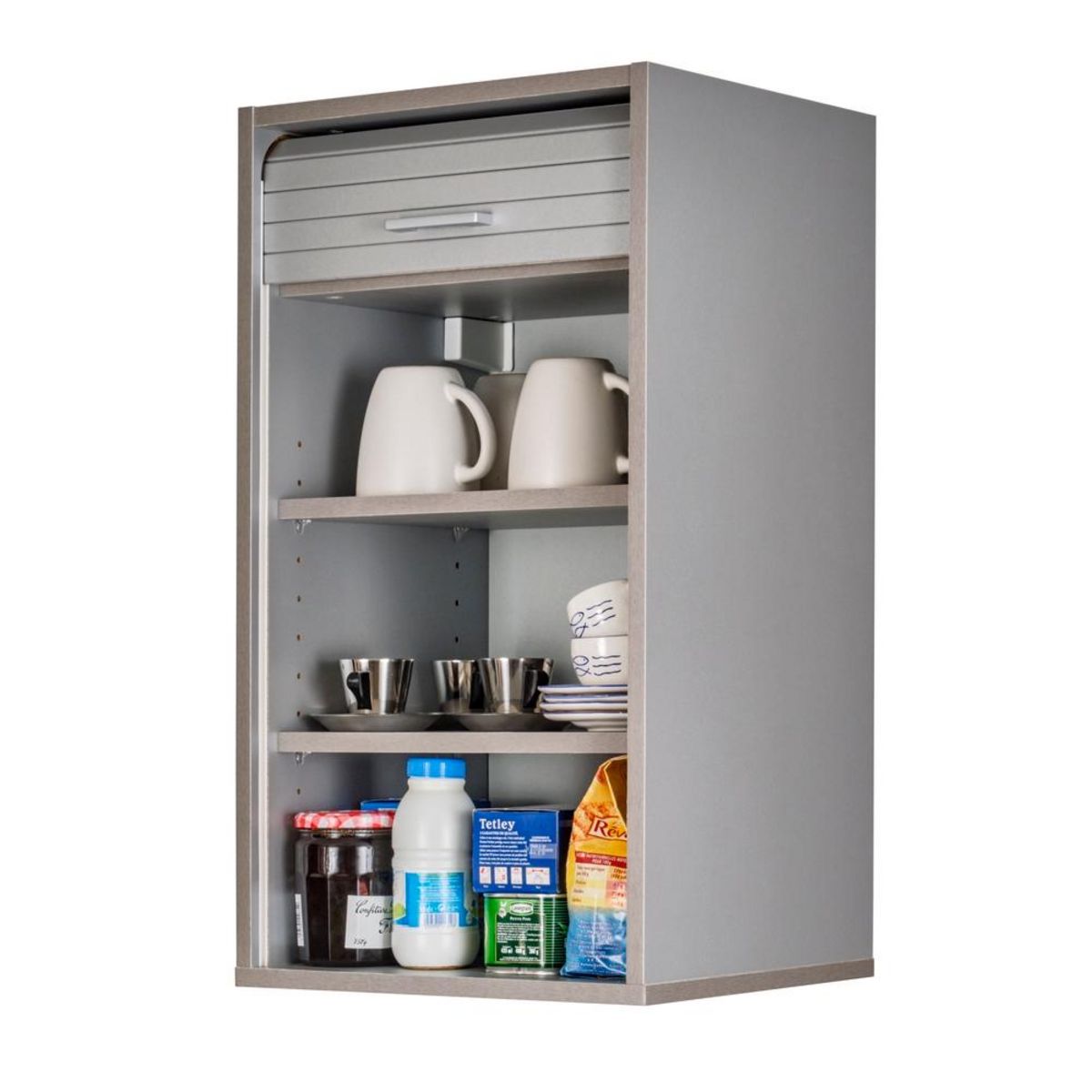 Rangement de cuisine à rideau coloris aluminium L40 cm - COOKING