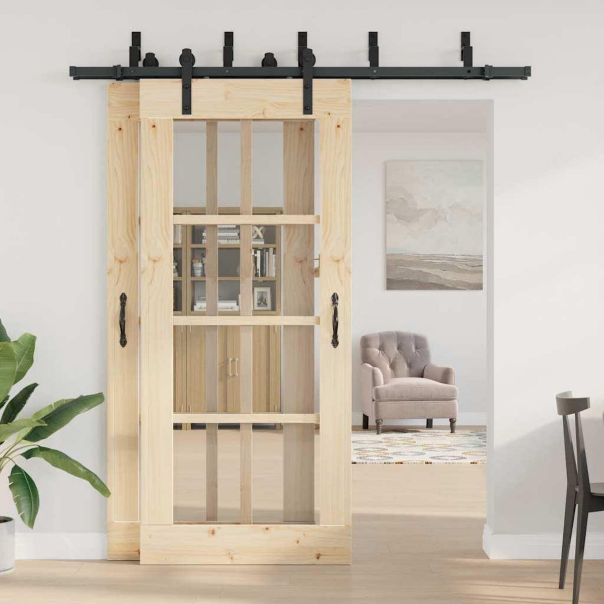 VIDAXL Kit de quincaillerie de porte coulissante 200 cm Acier Noir