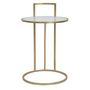 Voir la diapositive 2 : Paris Prix Table d'Appoint Effet Marbre  Sophie  61cm Blanc & Or