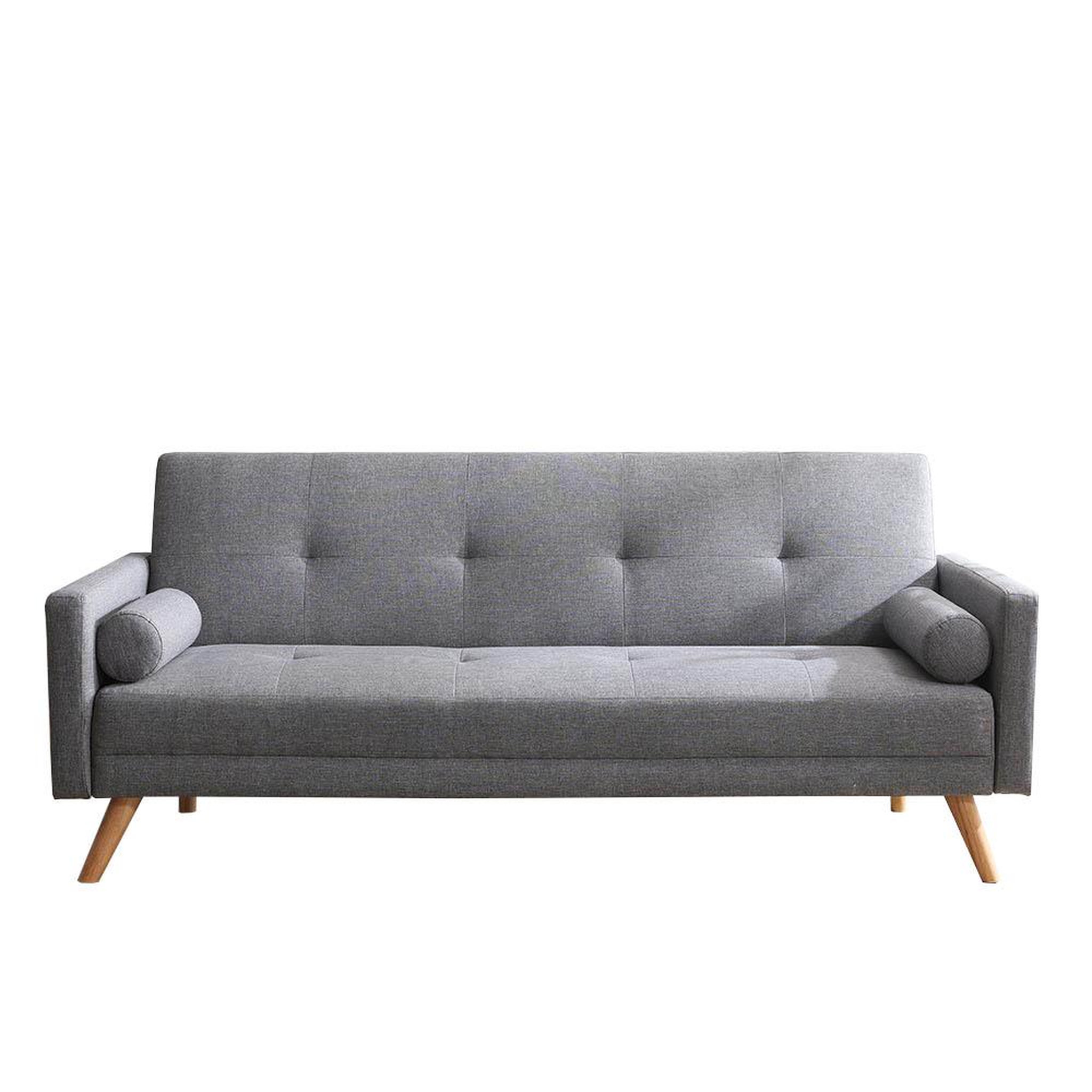 Voir la diapositive 1 : CONCEPT USINE Canapé convertible 3 places en tissu gris  WOODEN