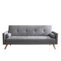 Voir la diapositive 1 : CONCEPT USINE Canapé convertible 3 places en tissu gris WOODEN