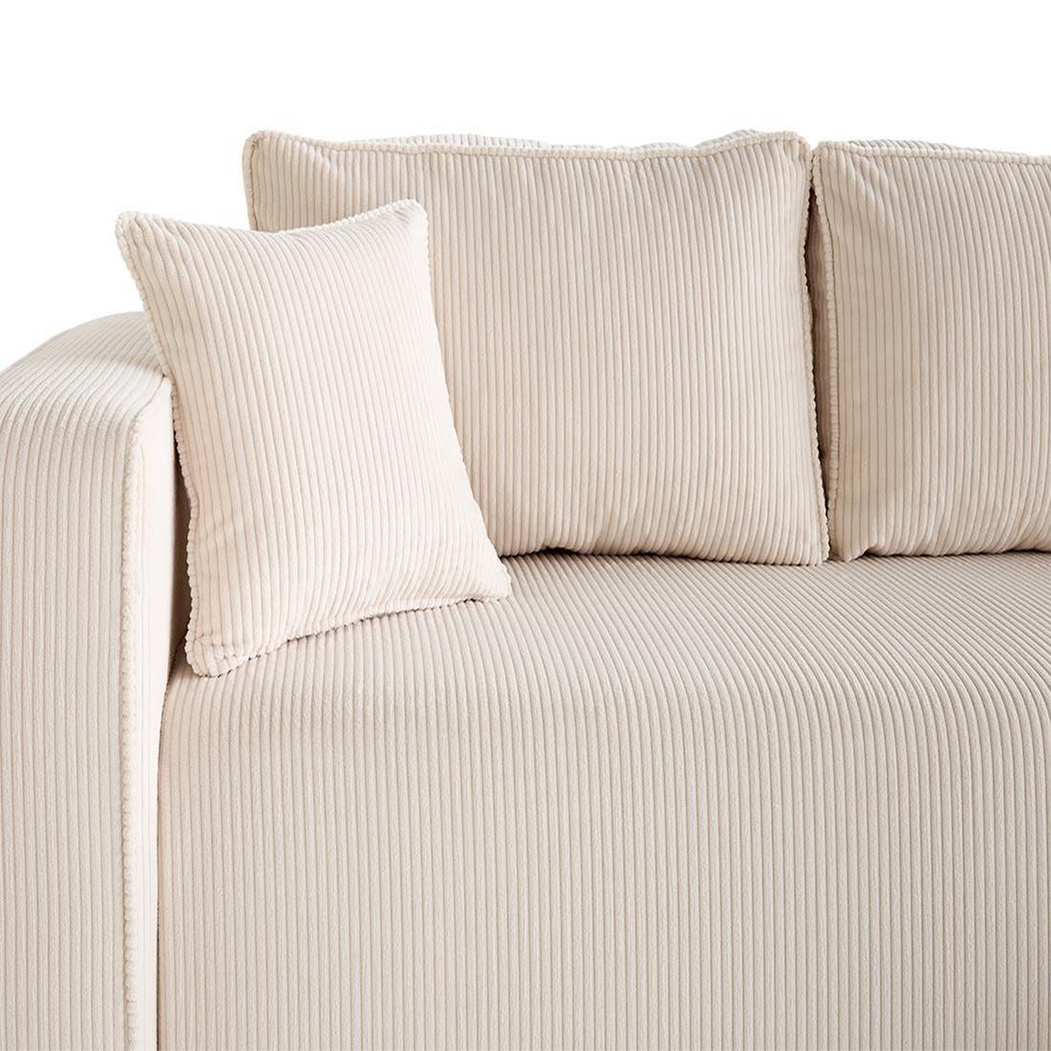 Voir la diapositive 5 : BEST MOBILIER Topaze - canapé d'angle déhoussable réversible 4 places en velours côtelé