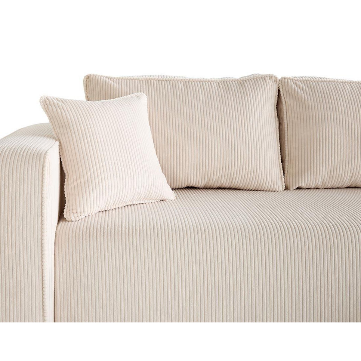 BEST MOBILIER Topaze - canapé d'angle déhoussable réversible 4 places en velours côtelé