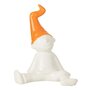 Voir la diapositive 1 : Paris Prix Statuette Déco  Nain  31cm Blanc & Orange