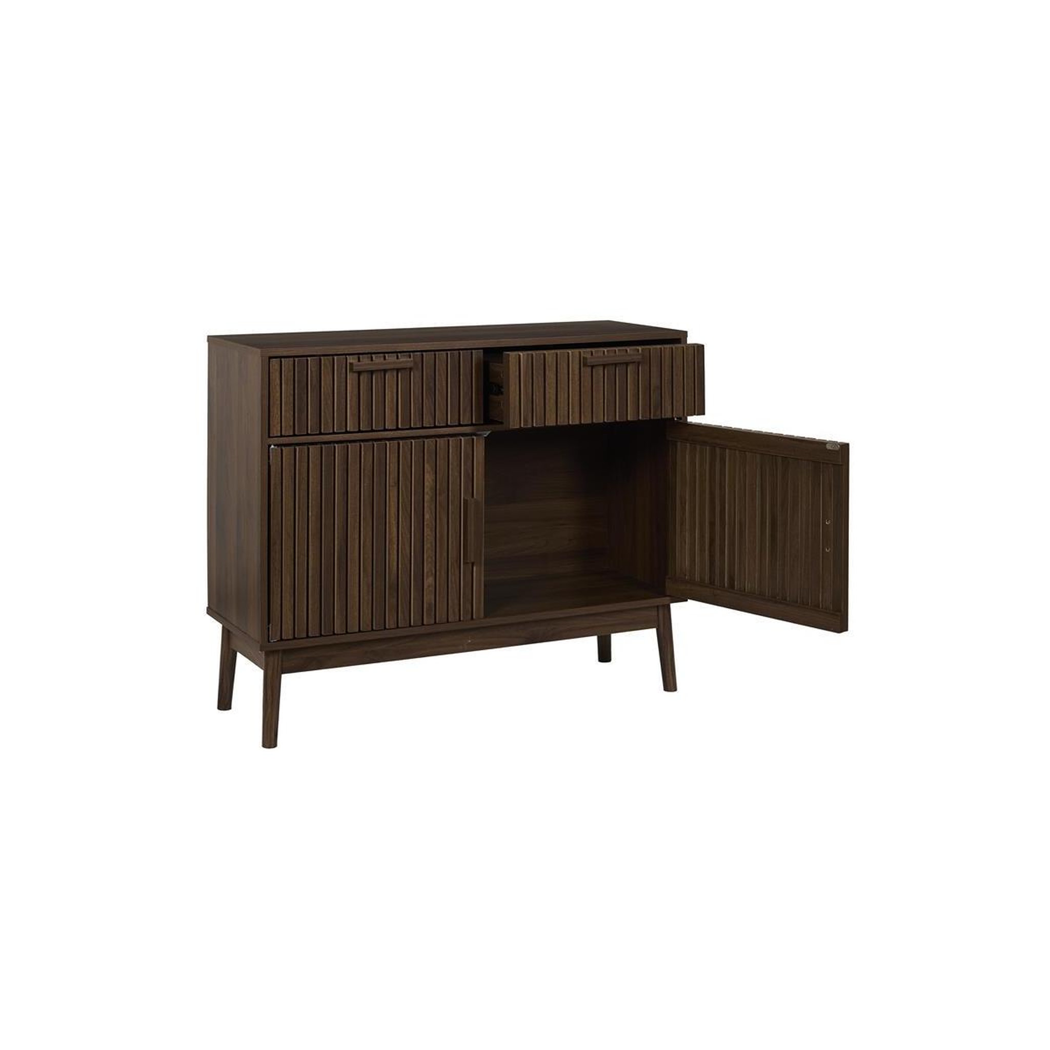 Voir la diapositive 3 : The Home Deco Factory Buffet 2 portes & 2 tiroirs  klaus  100cm marron foncé
