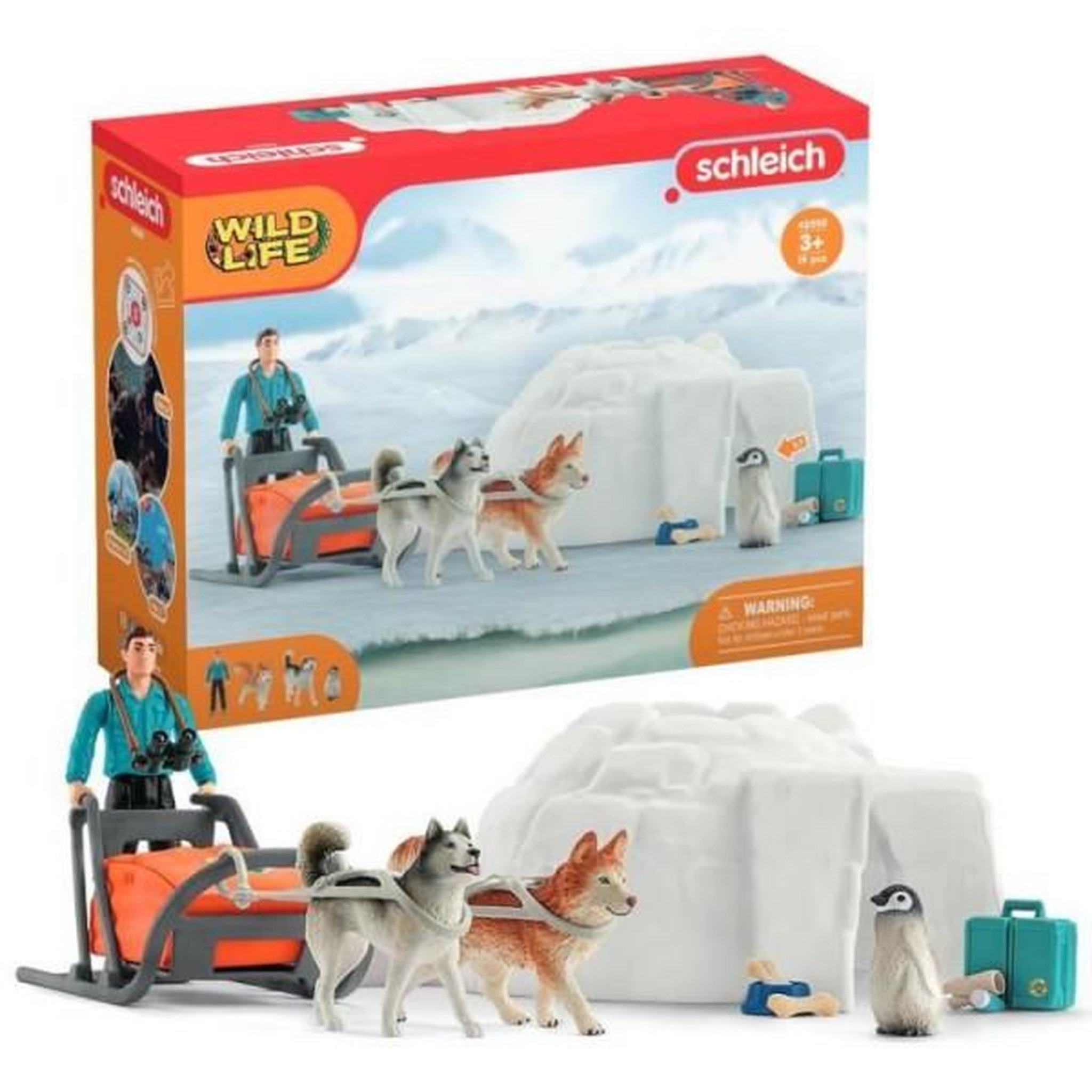 Schleich Coffret expédition en antarctique, figurines animaux sauvages, schleich 42558 wild life, pour enfant des 3 ans