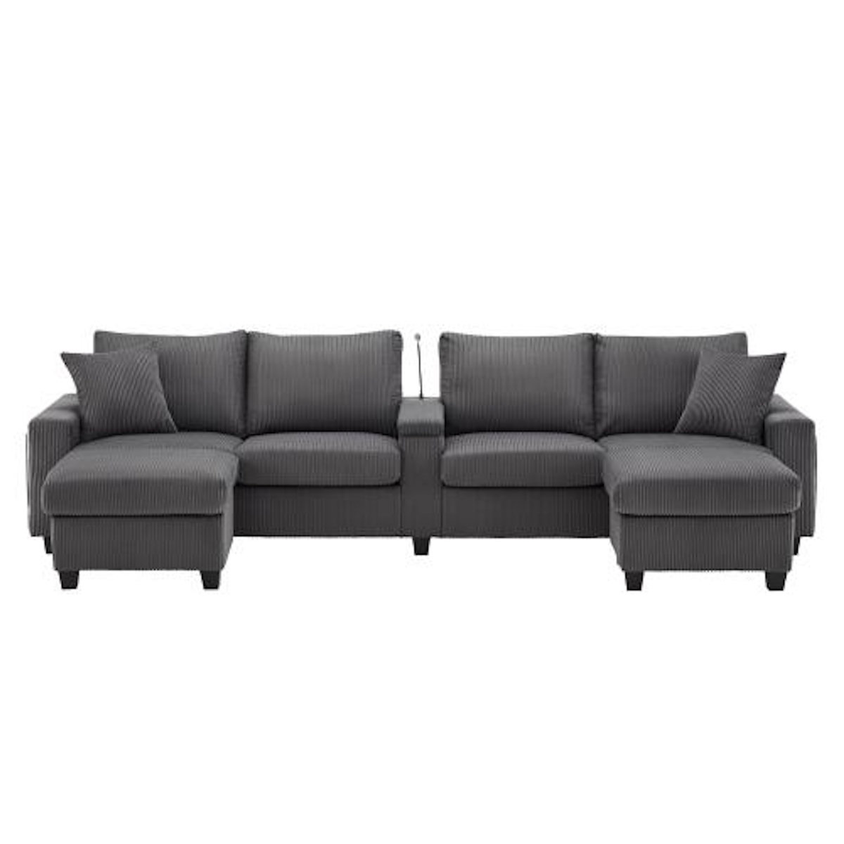 MERAX Canapé d'angle panoramique fixe 4 places tissu