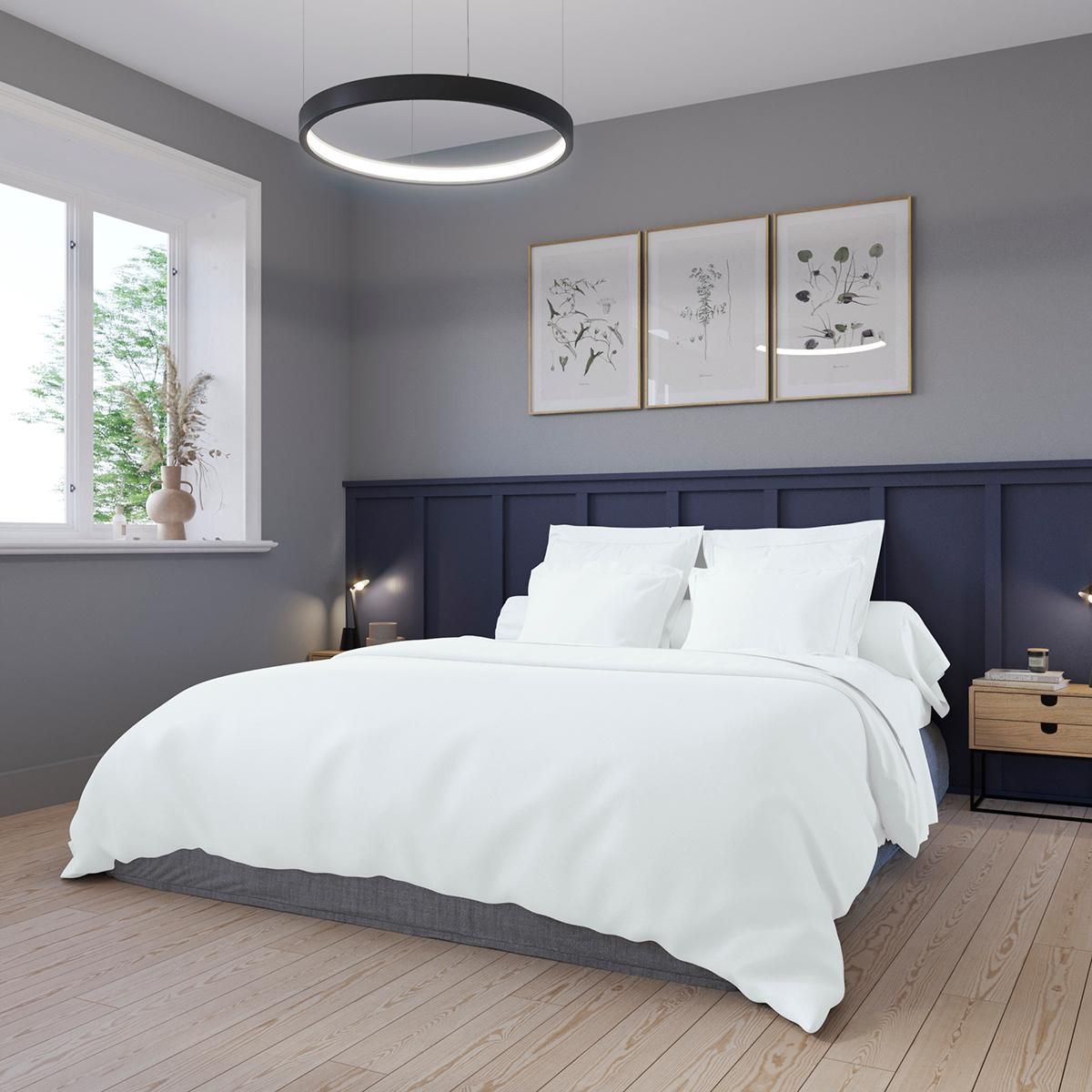 DODO Housse de couette Partition Satin de coton Coloris Blanc