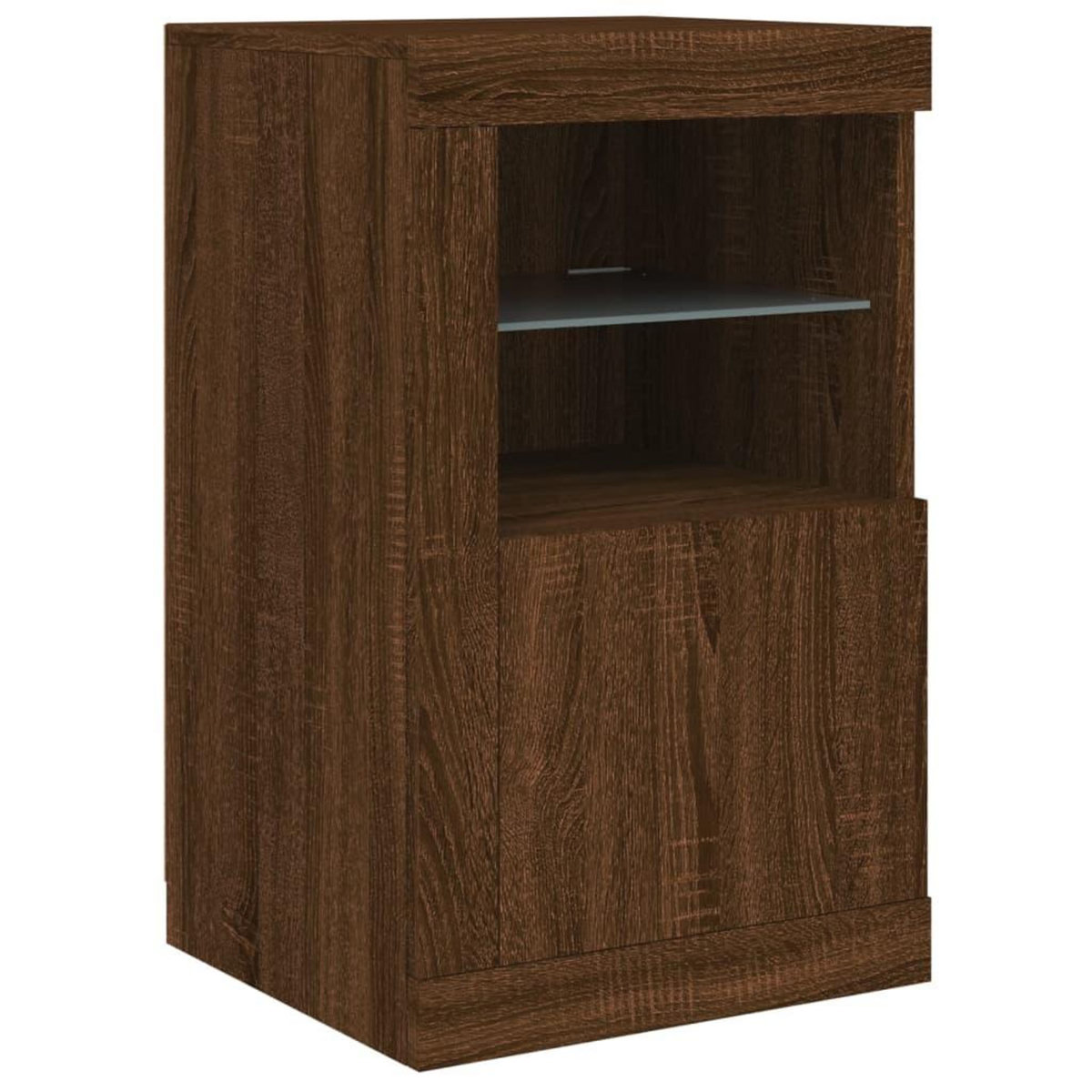 VIDAXL Armoire laterale avec lumieres LED chene marron bois ingenierie