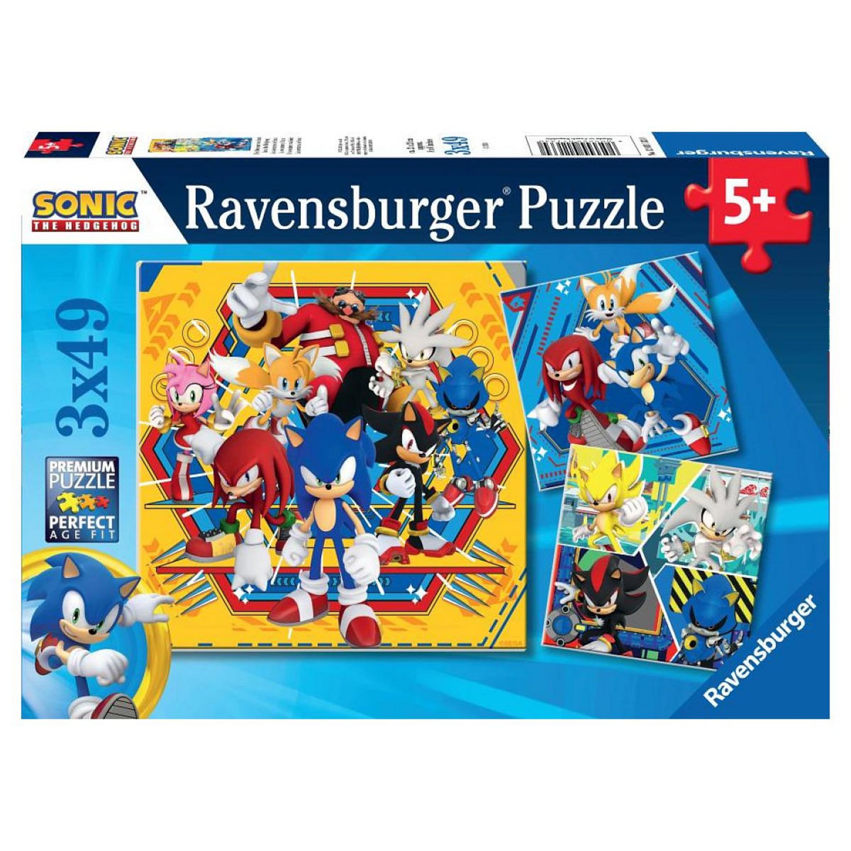 RAVENSBURGER Puzzle 3x49p Les aventures de Sonic