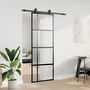 Voir la diapositive 3 : VIDAXL Porte coulissante kit quincaillerie noir 76x205 cm verre trempe