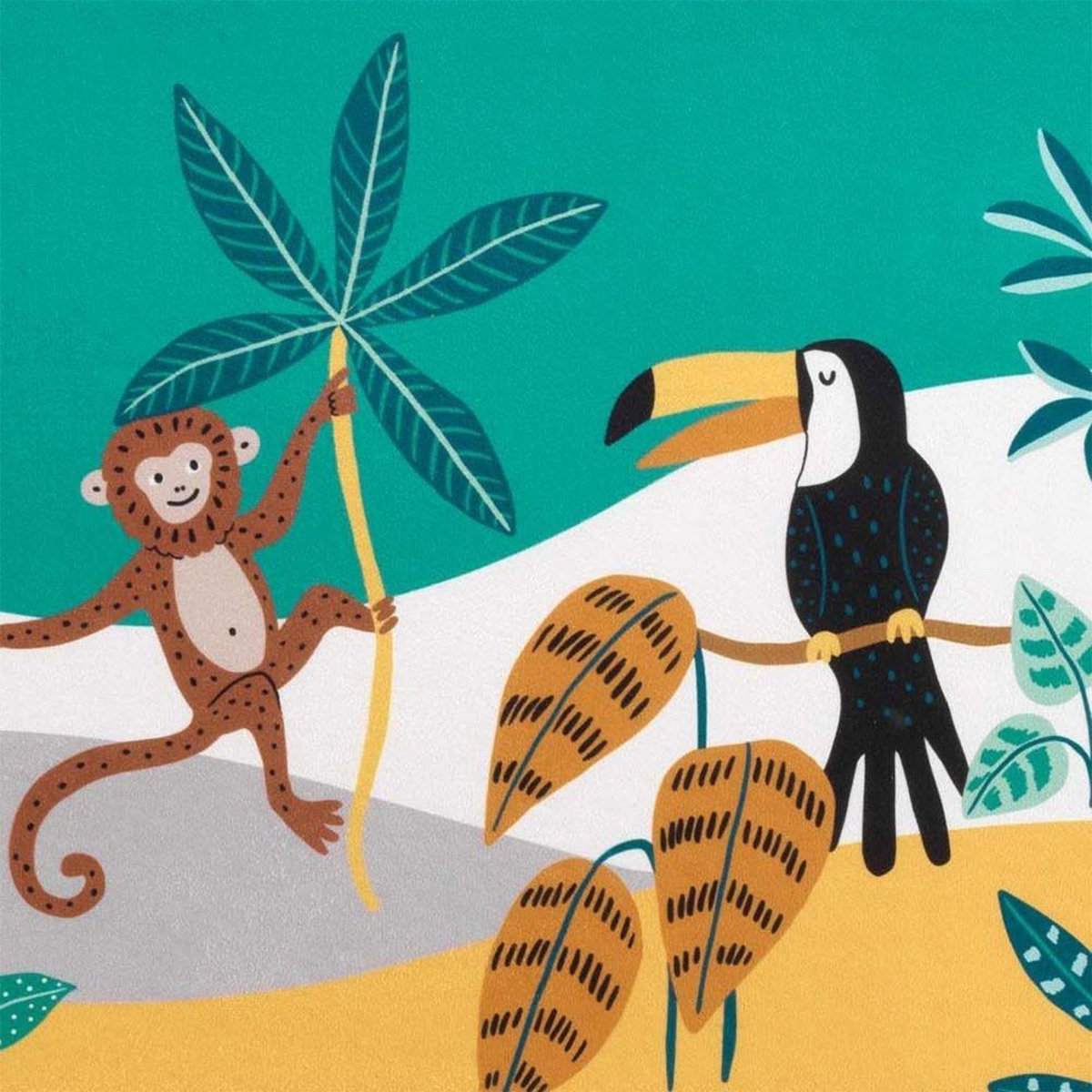 Douceur d'Intérieur Tapis rectangle 45x75 velours Jungle Story