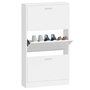 Voir la diapositive 4 : VIDAXL Armoire a chaussure Blanc brillant 59x17x108 cm Bois ingenierie