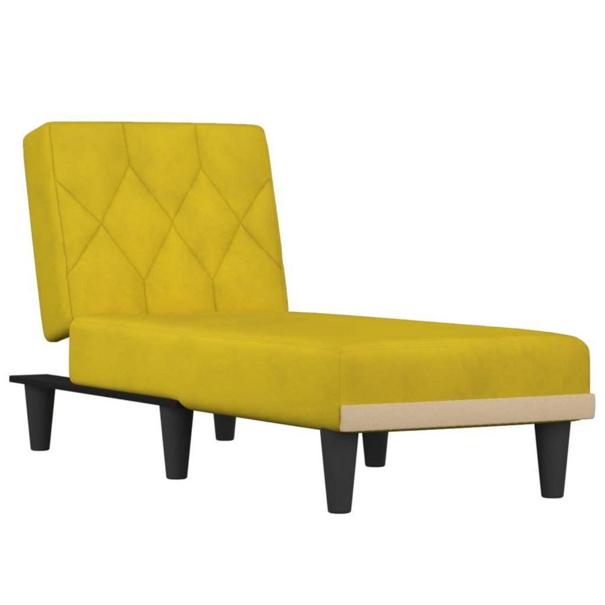 VIDAXL Chaise longue jaune velours