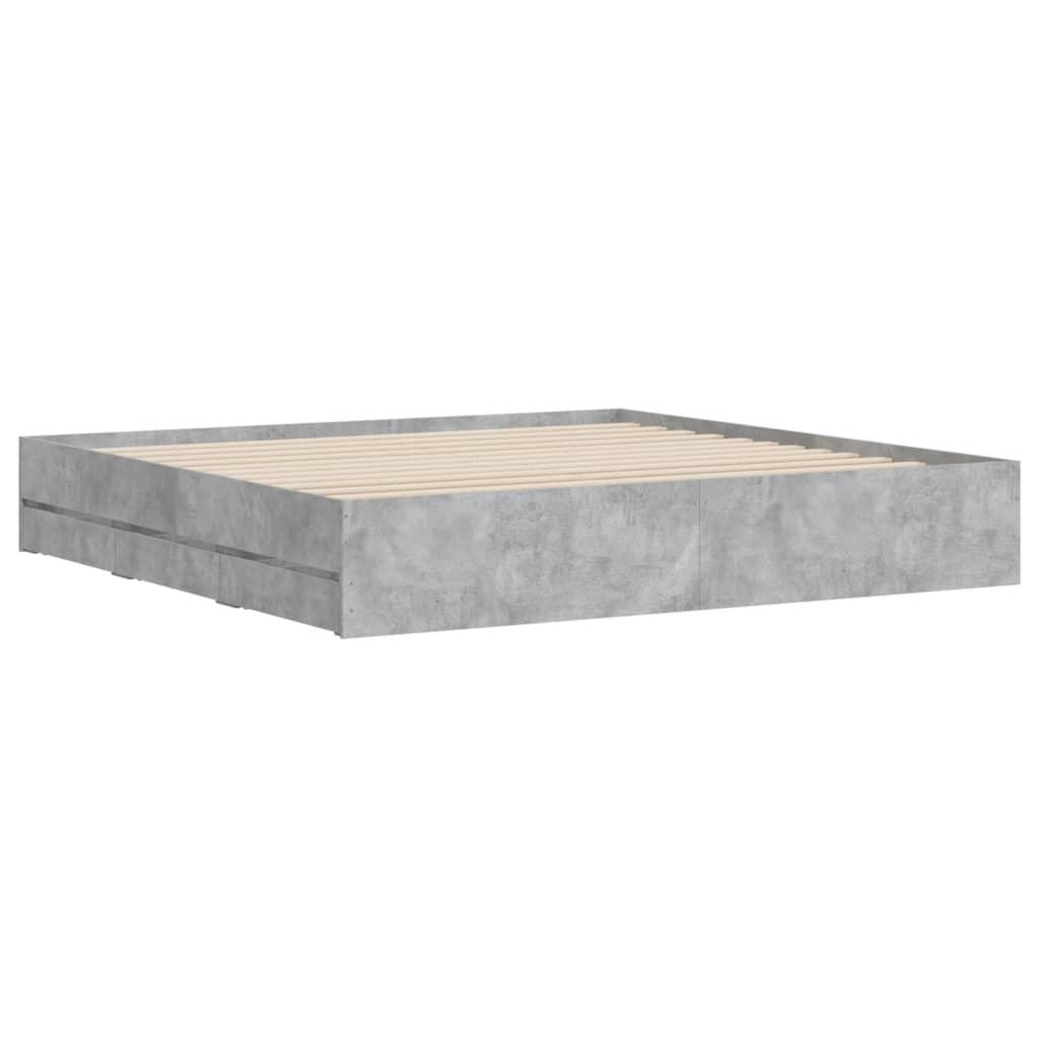 Voir la diapositive 4 : VIDAXL Cadre de lit avec tiroirs sans matelas gris beton 180x200 cm